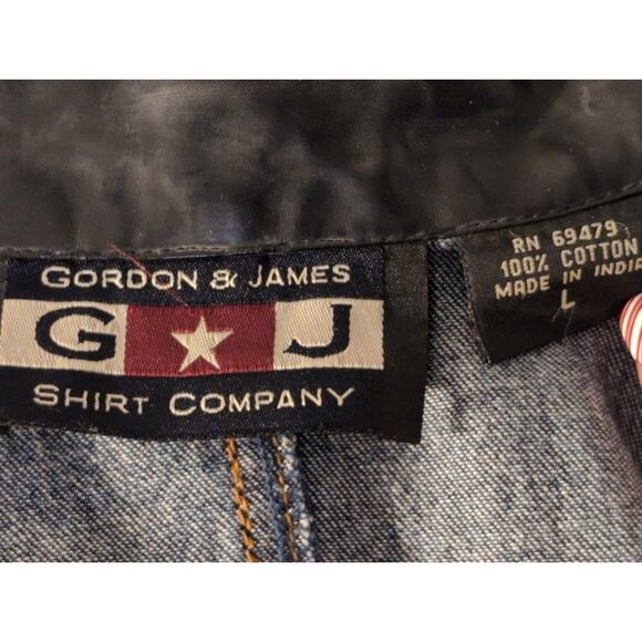 Vintage denim studded biker southwestern cross sleeve jacket L - Picture 8 of 8